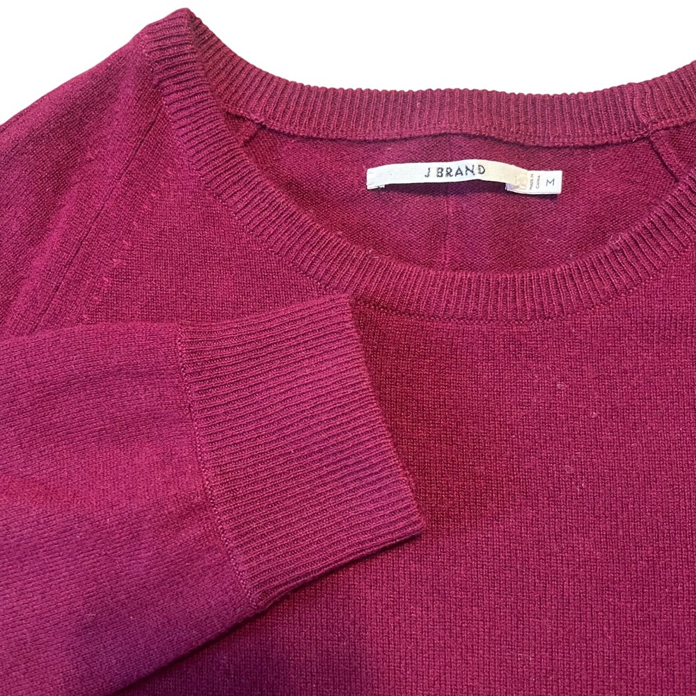 J Brand Red 100% Cashmere Crew Neck Sweater Women's Size Medium